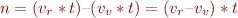 $n=(v_r*t) – (v_v*t)= (v_r– v_v)*t$