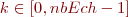 $k\in[0,nbEch-1]$